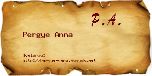 Pergye Anna névjegykártya